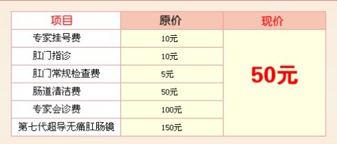 肛肠检查价格